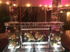flower bar 8 ft with two drink luges, we use only fresh flowers for the freeze-ins
