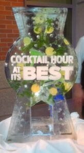 Mojito Drink Luge Ice Sculpture with text