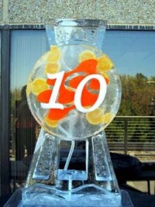 Logo Ice Luge with number Ice Sculpture