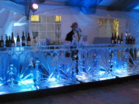Crystal ice bar 12 ft for corporate holiday party