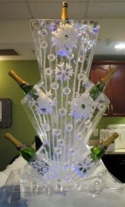 Champagen holder with snowflakes