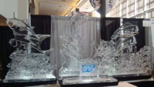 Large fish display 12 feet wide and 7 feet tall. Display was for a large food service company food show. e