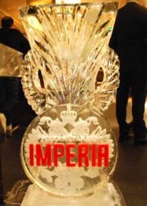 Logo on Vase Ice Sculpture