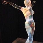 Nude woman ice sculpture