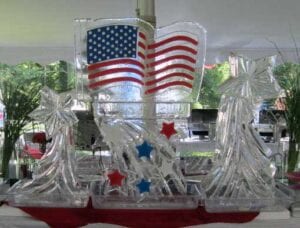 Stars and Stripes ice sculpture