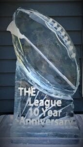 Football Shot luge with lettering