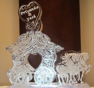 Horse and Carriage with names large sculpture 75 tall x 70 wide