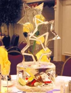Lemon and Star Centerpiece in ice
