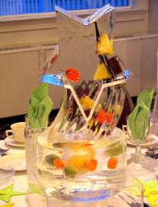 Pineapple and Star Center piece in ice