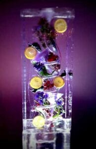 Purple-Grape-with-purple-flowers Ice Luge Sculpture
