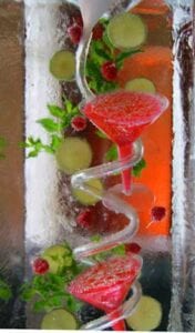 Raspberry Mojito Ice Luge Sculpture