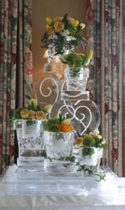 Small Flower Pots Ice Sculpture