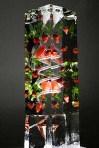 Strawberry Mint Ice Luge Sculpture