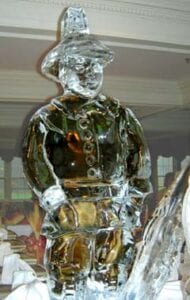 Thanksgiving Pilgrim ice sculpture