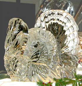 Thanksgiving Turkey ice sculpture
