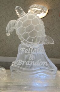 Sea Turtle with bride and grooms names