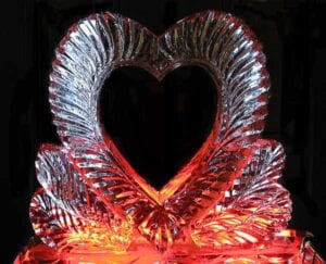 Valentines Day Heart ice sculpture
