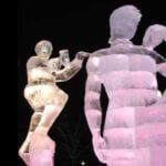 Michelangelo Sculpting David Ice Sculpture Boston