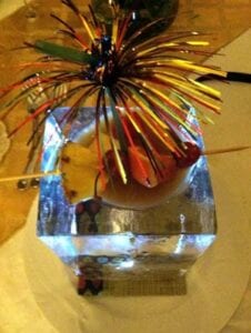 Inverted Martini Glass Ice sculpture