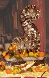 Thanksgiving Cornucopia ice sculpture