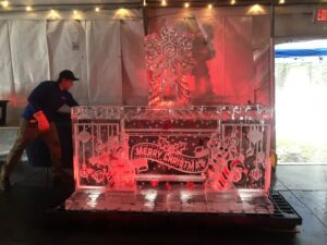 Merry Christmas Bar 8 ft with snowflake luge in center