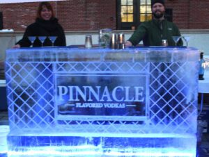Pinnacle Ice Bar 8 ft, Lewiston Maine with drink luge in center